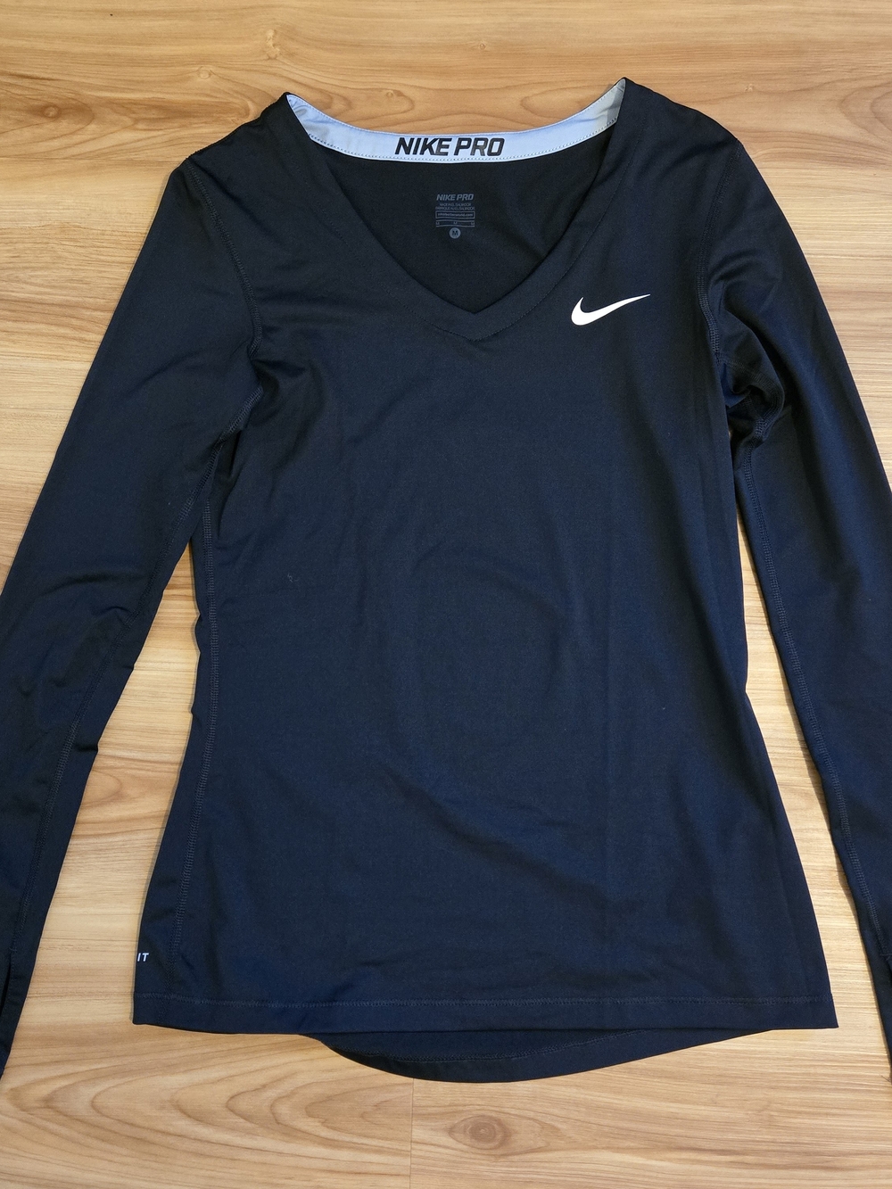 Nike Women's Black Long-Sleeve V-Neck Training Top